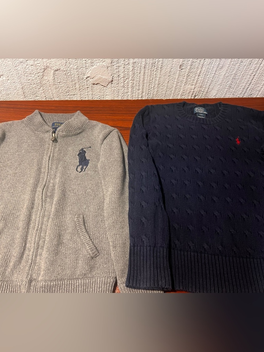 Ralph Lauren Navy Cable Knit Crewneck Sweater